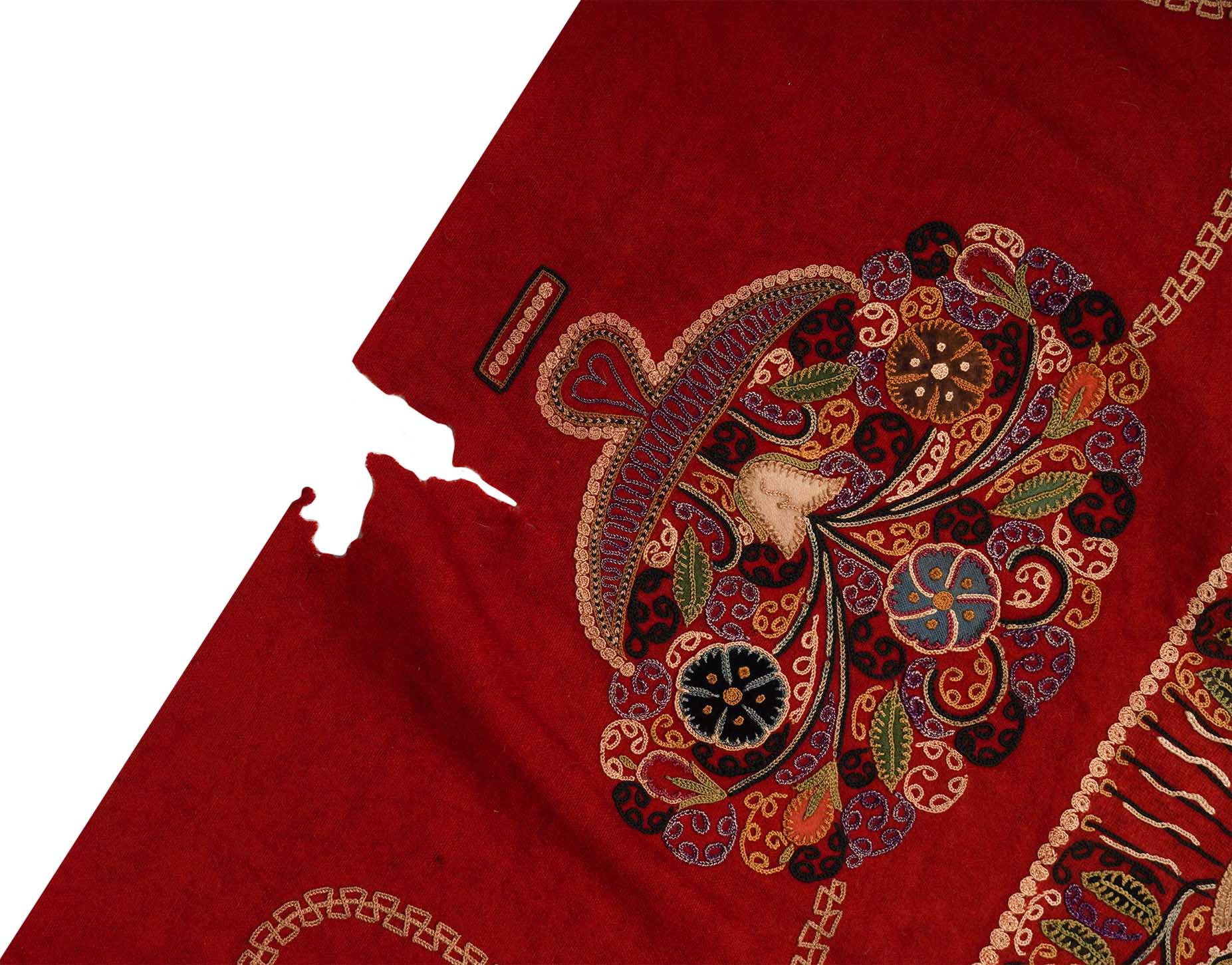 Antiker Suzani - Kaschmir Schal | 200 cm x 196 cm | Nr. Z-1973