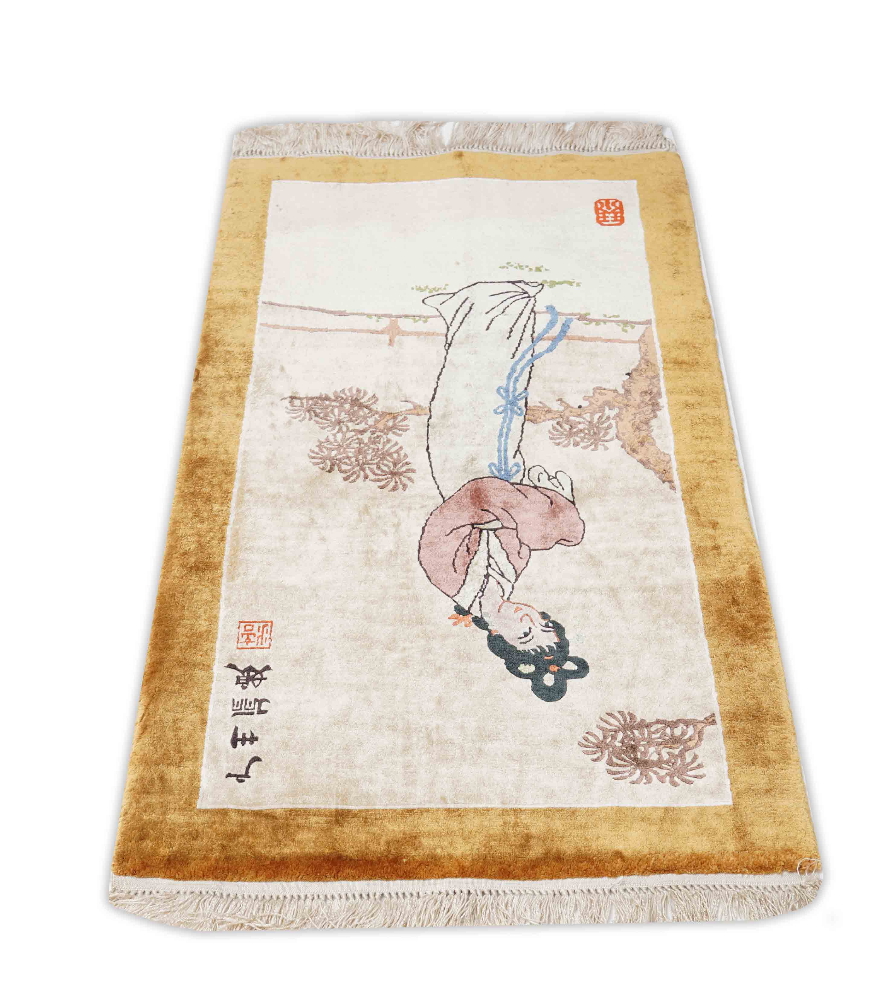 China Teppich aus reiner Seide | 115 cm x 61 cm | Nr. Z-305